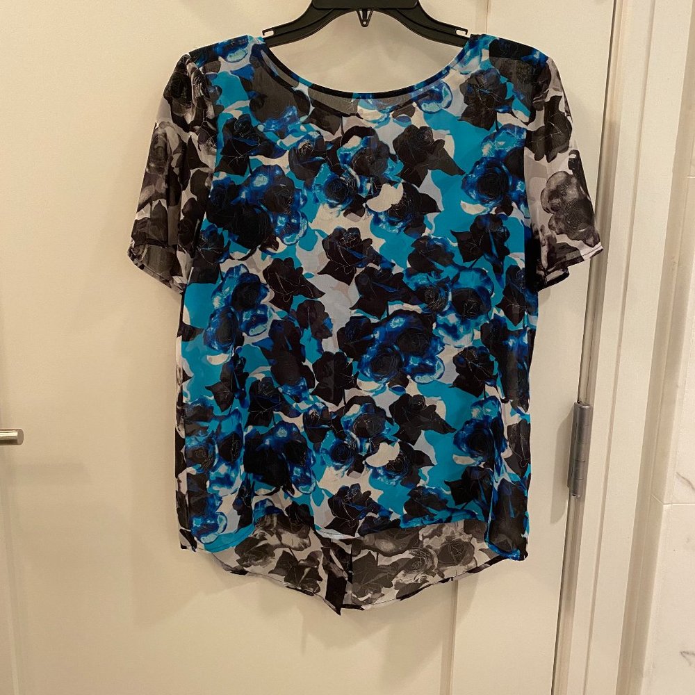 Blue Floral Blouse - Office Appropriate!